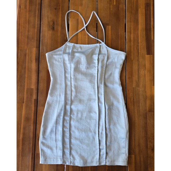 Urban Outfitters Dresses & Skirts - Light Blue Babydoll Corset Back Mini Slip Dress Size M Y2K Coquette 90s Retro